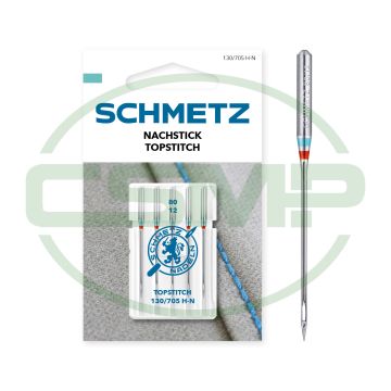 SCHMETZ TOPSTITCH SIZE 80 PACK OF 5 CARDED