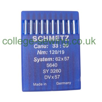 62X57 SIZE 120 PACK OF 10 NEEDLES SCHMETZ