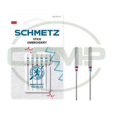 SCHMETZ EMBROIDERY SIZE 75-90 PACK OF 5 CARDED