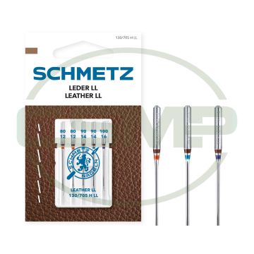 SCHMETZ LEATHER SIZE 80 - 100 PACK OF 5 CARDED