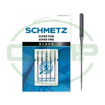 SCHMETZ BLACK SUPER FINE NON STICK COATING SIZE 70 PACK OF 5 CARDED