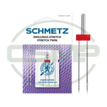 SCHMETZ STRETCH TWIN 4MM SIZE 75 CARDED