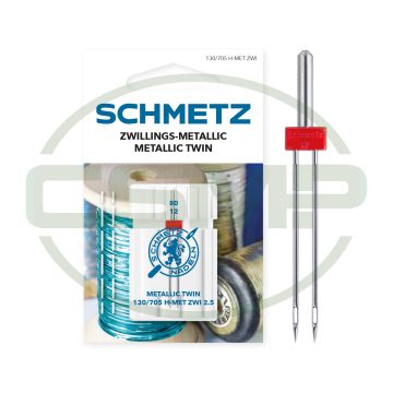 SCHMETZ TWIN METALLIC 2.5MM SIZE 80 PACK OF 1 CARDED