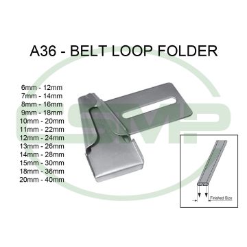 A36 12MM START 6MM FINISH BELT LOOP FOLDER