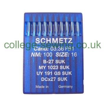 B27SUK SIZE 100 PACK OF 10 NEEDLES SCHMETZ