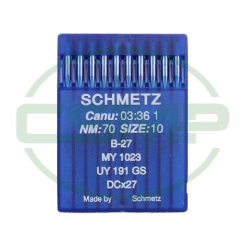 B27 SIZE 70 PACK OF 10 NEEDLES SCHMETZ