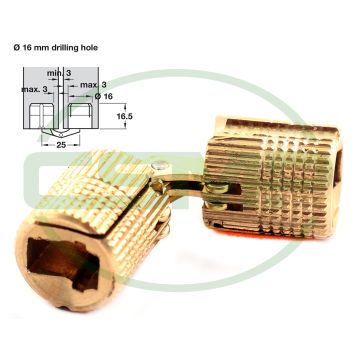 BRASS BARREL HINGE 16MM TABLE TOP PRICED EACH