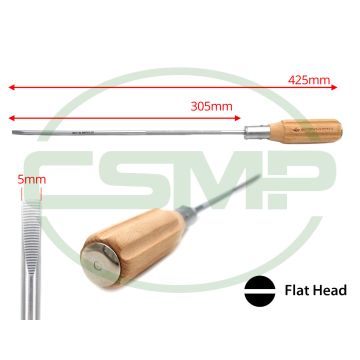 BM5Y12 12" WOODED HANDLE SCREW DRIVER WITH 5MM TIP