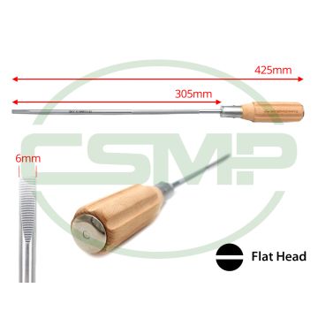 BM6Y12 12" WOODED HANDLE SCREW DRIVER WITH 6MM TIP