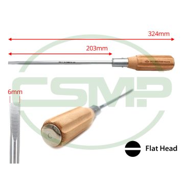 BM6Y8 8" WOODED HANDLE SCREW DRIVER WITH 6MM TIP