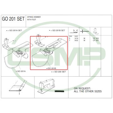 G0201BX5mm ADJUSTABLE SPRING HEMMER - CLEARANCE PRICE