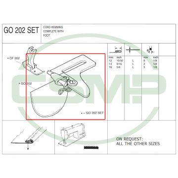 G0202X12mm CORD HEMMER - 3mm CORD