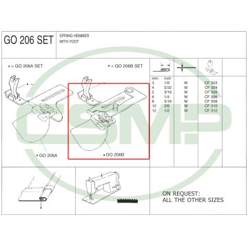 G0206BX5mm ADJ. SPRING HEMMER MEDIUM