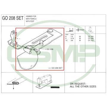 G0208X6mm ADJ. HEMMER - BATH TOWELS - CLEARANCE PRICE