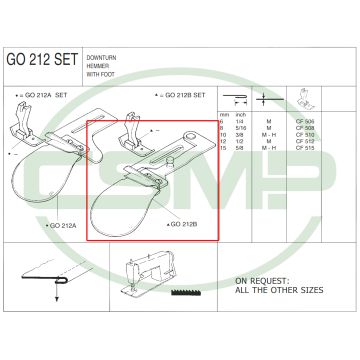 G0212BX6MM SINGLE DOWNTURN HEMMER MEDIUM CF ITALIA