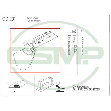 G0231X25MM XH HEMMER - BATH WRAPS