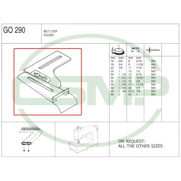 G0290 16mm-8mm BELT LOOP FOLDER MEDIUM/HEAVY