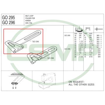 G0295 16mm-8mm BELT LOOP FOLDER - LIGHT