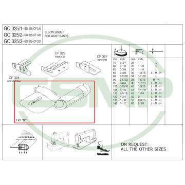 G0325 70-25mm ELBOW / WAISTBAND FOLDER LIGHT - CLEARANCE PRICE