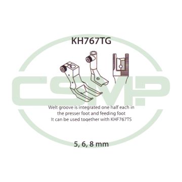 KP767TGX8MM PIPING FOOT SET LEFT 8MM ADLER 467 INCLUDES INNER AND OUTER FOOT